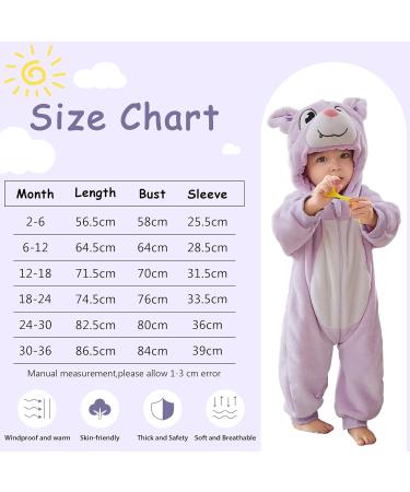 COOKY.D Baby Hooded Rompers | Winter Flannel Jumpsuit Pajamas for Infants | 18-24 Months - Buy Online on GoSupps.com