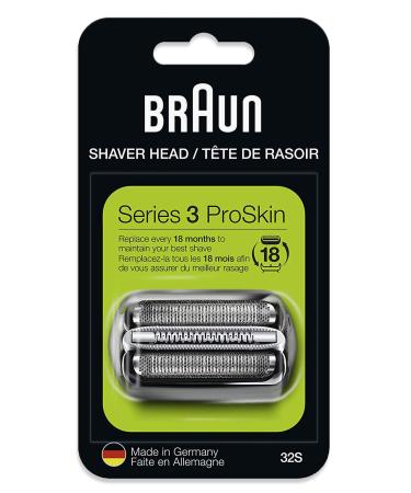 Series 3 32S Shaver Head Replacement Cassette for Braun Electric Shaver,Compatible with Models 310s,3000s,3010s,3040s,3080s,3050cc,Silver