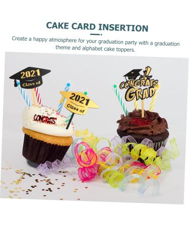 Alipis 2 Sets 12pcs 2021 Cake Insert Graduation Food Picks Congrats Cardstock Topper Grad Cupcake Toppers 2021 Graduation Decorations Ice Cream Toppers Acrylic Dessert Graduation Season - Buy Online on GoSupps.com
