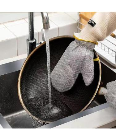 Wire Dishwashing Gloves Aluminum Foil Cloth Non-Scratch Dish Towels Waterproof Insulated Cleaning Tools for Kitchen Pve Liner Short - Buy Online on GoSupps.com