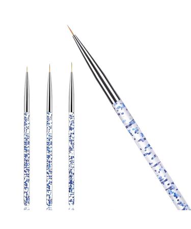 Hanyoushengvance 3PCS Nail Art Liner Brushes  UV Gel Painting Acrylic Nail Brushes Nail Art Brush Pen for Long Lines  Details  Fine Designs.