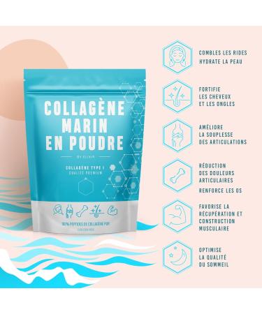 Hydrolyzed Marine Collagen Type I Powder - 310g Cure. Protein in Food Supplements for Skin Hair Bodybuilding and Joints - Patented - Made in France. - Buy Online on GoSupps.com