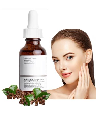 Caffeine Eye Serum Caffeine Solution 5% + EGCG Eye Serum For Dark Circles Caffeine Eye Cream for Anti Aging Wrinkle Lift Eye Line Eye Bags Removal-Firming and Plumping of Skin All Skin Types