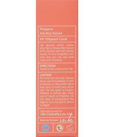 Peripera Ink Airy Velvet Lip Tint 09 - 100 Point Coral | 0.14 oz (4g) - Long-Lasting & Hydrating Lip Color - Buy Online on GoSupps.com
