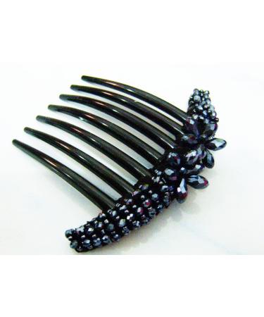 Crystal 2 Flower French Twist Hair Comb - Elegant Hair Accessory - Buy Online on GoSupps.com