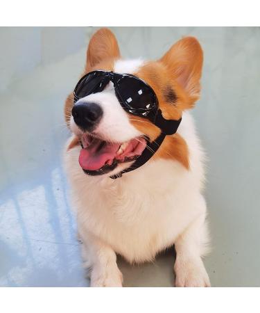 Small Dog UV Protection Goggles - Windproof Puppy Sunglasses in Black - Buy Online on GoSupps.com
