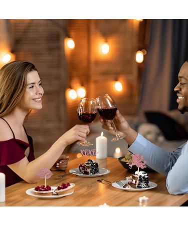 60 Pcs Happy Valentine's Day Cupcake Toppers Glitter Cupid Love Heart Lip Kiss Me Be Mine XOXO Cupcake Picks for Valentine's Day Theme Wedding Party Cake Decorations Supplies Pink - Buy Online on GoSupps.com