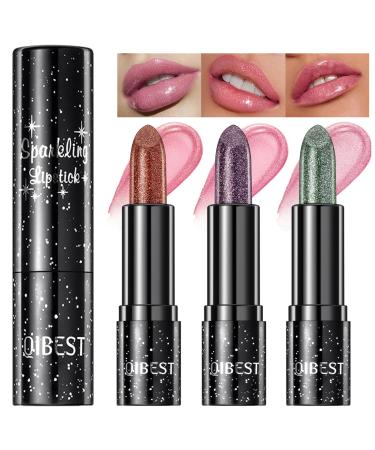 3 Colors Color Changing Lipstick Set Magical pH Reactive Moisturizing Glitter Hydrate & Plump Lip Balm Long Lasting Waterproof 24-hour Labiales Matte Tinted Lip Balm