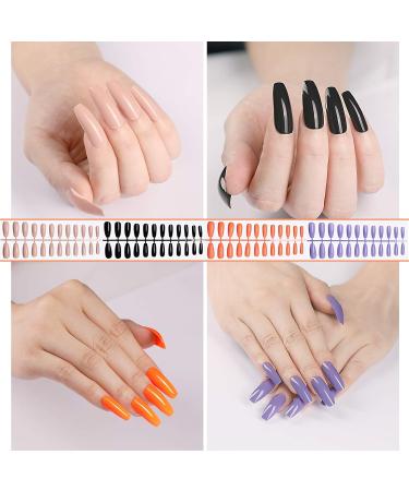 288 Pieces Extra Long Press on Nails 12 Solid Colours Ballerina False Nails Full Cover Fake Nails Artificial Nail Tips for Women Girls (Ballerina Nails) - Buy Online on GoSupps.com