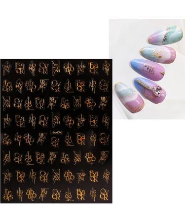 JMEOWIO 10 Sheets Letters Nail Art Stickers Decals Self-Adhesive Colorful Nail Supplies Nail Art Design Decoration Accessories - Buy Online on GoSupps.com