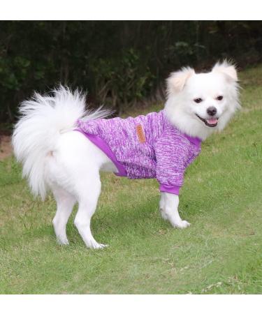 Hualisiji Dog Sweater for Small Dogs - Cozy Lightweight Chihuahua Hoodie - Soft Knitting Texture (Purple XXL) - Buy Online on GoSupps.com