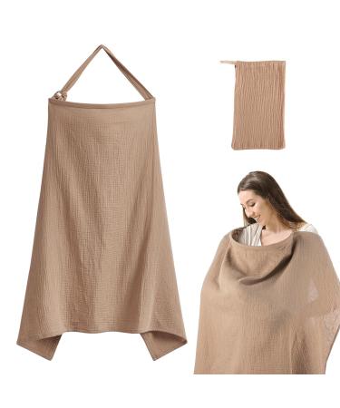 Still towel for the on the way hillhears Musselin breastfeeding for babies soft and breathable-active silent scarf Nursing Cover for Breastfeeding Still Schal breastfeeding with solid tires for mother brown