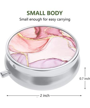 Nipichsha Small Pill Box - Cute Medicine Organizer for Purse & Pocket - Portable Pill Container for Vitamins & Supplements - Pink Marble Design - Buy Online on GoSupps.com