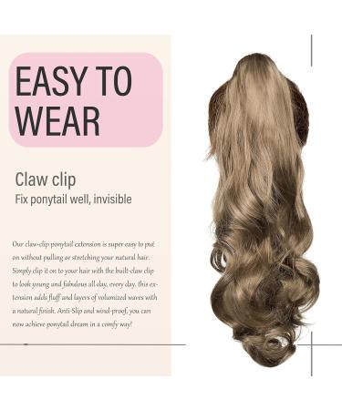 Dcbaboo Ponytail Extension Curly 18inch Claw Clip in Ponytail Hair Extensions Long Wavy Synthetic Pony tails Natural Wave One Piece Hairpiece Fake Ponytail for Women Ash Blonde 18 inch 140g Ash Blonde - Buy Online on GoSupps.com