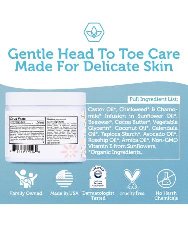 Era Organics Healing Ointment for Babies USDA Certified Organic Natural Gentle Moisturizer for Sensitive Skin Prone To Baby Eczema Cradle Cap - 4 Oz - Buy Online on GoSupps.com