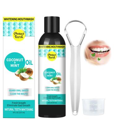Mouth rinsing with coconut oil natural brightening coconut oil oil mouthwash ayurvedic coconut oil mundsin tubing fighter mouthwash for fresh breath (237ml)