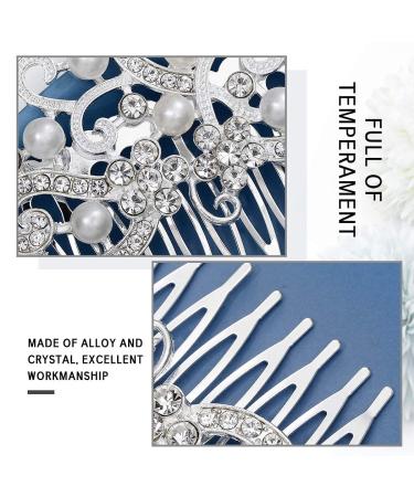 Yean Rhinestone Bride Wedding Hair Comb - Bridal Hair Accessory for Bridesmaids (Silver) - Buy Online on GoSupps.com