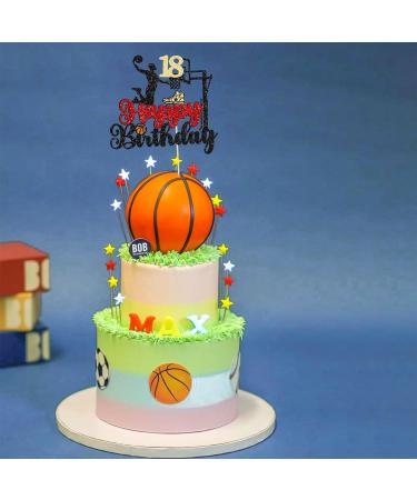 1Pc Cheers to 18 Years Birthday Cake Topper Glitter Hello 18 Sweet 18 Cake Pick Eighteen Years Old Birthday Cake Decoration for 18th Birthday Basketball Sports Party Supplies Black Multicolour-12 - Buy Online on GoSupps.com