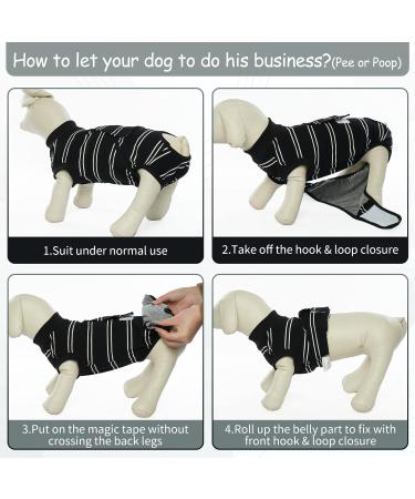 Kuoser Dog Recovery Suit - Post-Op Body for Male & Female Dogs Breathable Anti-Wound Protection Alternative to E-Collar Black - Buy Online on GoSupps.com