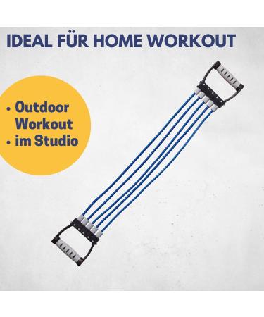 Best Sporting Expander Fitness 15-25 KG | 5 Resistance Training Bands for Full Body Workout | Ideal Strength Training Tapes | 86.5 x 12.5 cm - Blue (20kg) - Buy Online on GoSupps.com