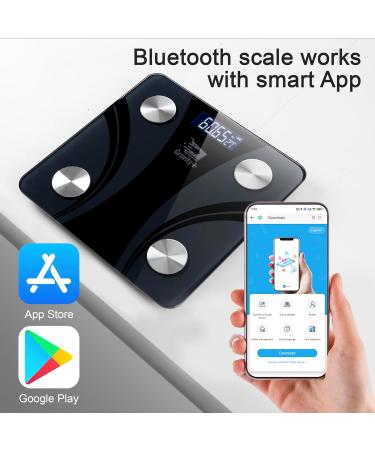 Gravity + Scale Body Weight Weight Scale for Fat BMI Water BMR Muscle Mass with Smartphone APP Bathroom Balance for Health Digital Scale for Bathroom Scale Limit 400lb/180kg Black - Buy Online on GoSupps.com