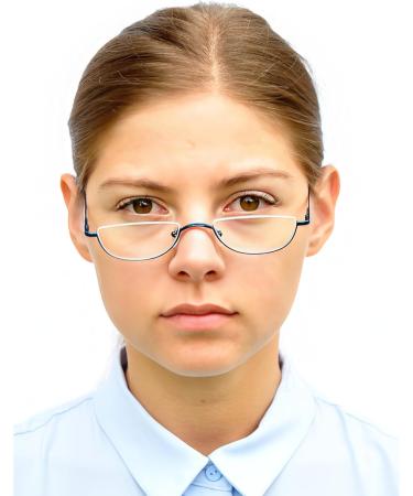 Shop Mini Half Round Metal Reading Glasses - 2.5 Diopters Stainless Steel Spring Hinge for Men & Women | International Shipping Available - Buy Online on GoSupps.com
