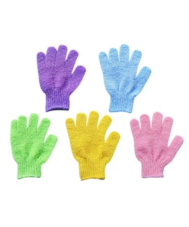 healifty 5 pieces wash glove for peeling body gloves for shower for men and women