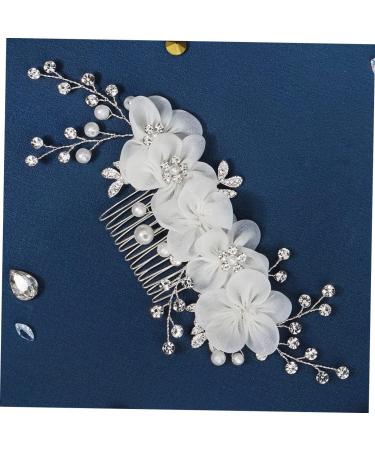 Angoily Bride Hair Comb Flower Side Hair Comb Wig Bride Rhinestones Bridal Headdress - Buy Online on GoSupps.com