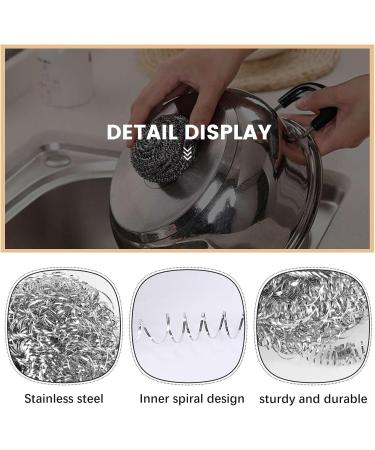 tesrgre 16 PCS Stainless Steel Sponges Scrubbers Utensil Scrubber Scouring Pads Ball for Removing Rust Dirty Cookware Cleaner - Buy Online on GoSupps.com