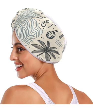 Shop Coconut Tree Hair Towel 2 Pack - Super Absorbent Quick Dry Hair Turbans for Women & Girls - Buy Online on GoSupps.com