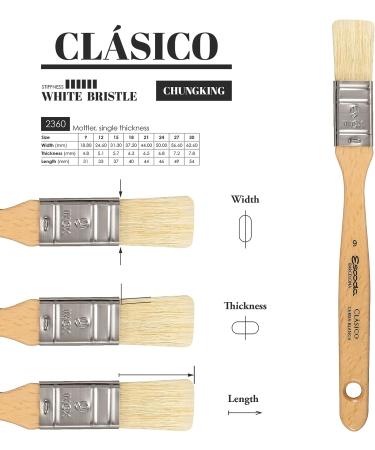 Escoda Clasico 2360 Flat Mottler Brush | Size 18 Chungking Hog Bristle for Oil & Acrylic Painting - Buy Online on GoSupps.com