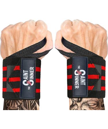 Screechez Fitness Wrist Wrap Weightlifting Men - Strength Workout Wrist Support Hand Wraps, Red, Black