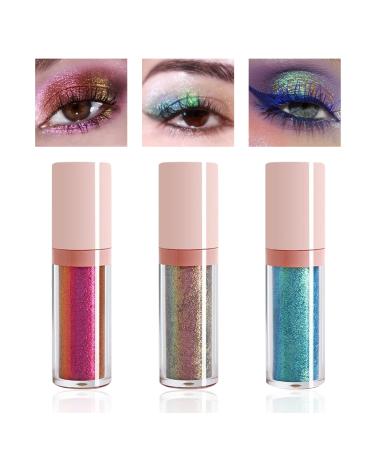 Derivtae Chameleon Liquid Eyeshadow Chameleon Liquid Eyeshadow Set Multichrome Liquid Eyeshadow, Liquid Eyeshadow Glitter Eyeshadow Sparkling Shimmer Eye Shadow