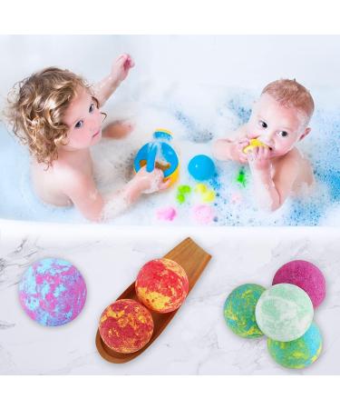 ANGKMA 12-Piece Hand-Made Bubble Bath Bomb Gift Set with Shea Butter & Grape Seed Oil - Ideal for Moisturizing Dry Skin. Perfect Birthday Gift for Women, Girls, and Kids - Buy Online on GoSupps.com