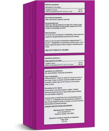 Lypo-Spheric Glutathione - 30 Packets 162 ml Glutathione Per Packet Liposome Encapsulated for Maximum Bioavailability Professionally Formulated 100% Non-GMO 5.40 ml (Pack of 30) - Buy Online on GoSupps.com