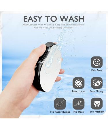 Crystal Hair Eraser - New Upgrade Reusable Hair Remover for Painless Exfoliation - Women and Men - Black - Buy Online on GoSupps.com