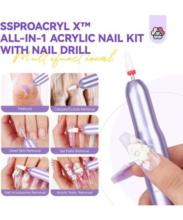 SSProAcryl Acrylic Nail Kit with Drill: Acrylic Nail Powder Kit with Everything for Professionals Acrylic Liquid Nail Brush Nail Forms Gel Nail Polish Kit with U V light for Salon 3D Nail Design Complete set 03 - Buy Online on GoSupps.com
