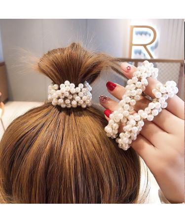 Pearl Elastic Hair Ties Set - 5 Pieces Hair Bands for Women/Girls in 5 Colors - Buy Online on GoSupps.com