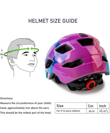 SIFVO Kids Bike Helmet with Cool Visor | Adjustable & Lightweight Youth Helmet for Boys and Girls | Ages 5-14 | Purple Hot - Buy Online on GoSupps.com