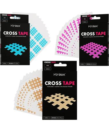 Kintex Cross Tape and Sizes Acupuncture Trigger Pain Point Grid Plaster A (27mm x 20mm) Blue