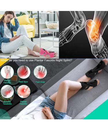 Derjly Plantar Fasciitis Night Splint - Adjustable 3-Strap Relief Soft Memory Foam Pink | Ideal for Pain Relief & Comfort - Buy Online on GoSupps.com