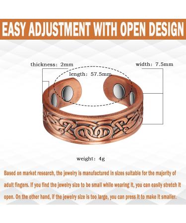 Magnetic Copper Ring for Arthritis Relief - Adjustable Wellness Ring for Men & Women (60mm) - Buy Online on GoSupps.com