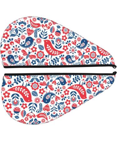 Hair Towel Wrap - Quick Drying Turban with Button | Soft Birds Flowers Design | Ideal Hair Drying Solution - Buy Online on GoSupps.com