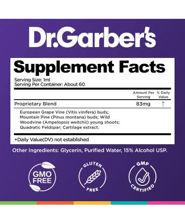 Dr. Garber's Natural Solutions Joint Health Drops | Gemmotherapy Liquid Supplement for Joint Support Repair & Flexibility - 60ml - Buy Online on GoSupps.com
