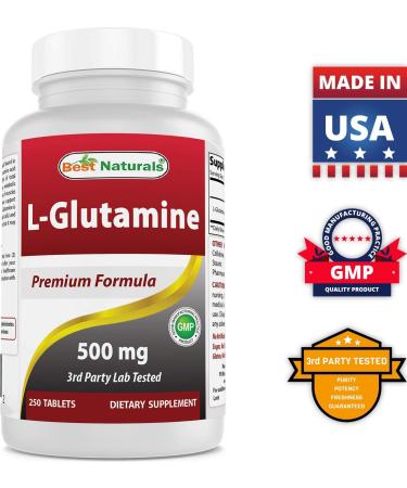 Best Naturals L-Glutamine 500mg 250 Tablets - Pack of 2 (500 Count Total) - Buy Online on GoSupps.com