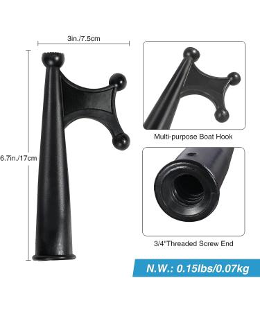 Lineslife Boat Hooks Floating | Telescoping 12ft Extendable Push Hook Pole | Lightweight Aluminum | Non-Slip Black - Buy Online on GoSupps.com