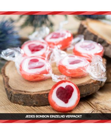 Rocks heart sweets sweet red white as sweet table decoration at wedding baptism holy communion or Valentine s Day (500 GR) with red heart - Buy Online on GoSupps.com