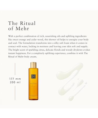 RITUALS Shower Oil from The Ritual of Mehr 200 ml - With Sweet Orange & Cedar Wood - Energising & Stimulating Properties with Vitamin C Cedar Citrus Floral 200 ml (Pack of 1) - Buy Online on GoSupps.com