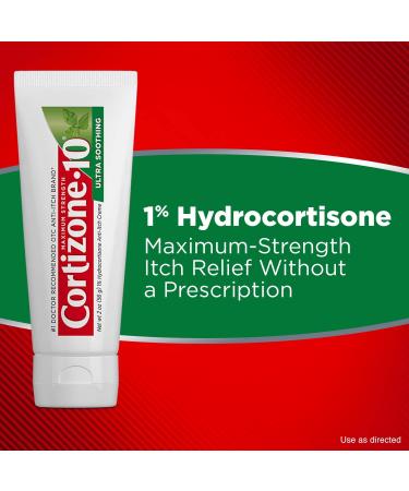 Cortizone 10 Maximum Strength Ultra Soothing Anti-Itch Cream 1% Hydrocortisone Creme - New Packaging - 2 oz. - Buy Online on GoSupps.com