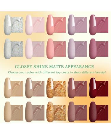 Phoenixy 10 Colors Gel Nail Polish Kit - Autumn Gel Nail Set with 80W UV/LED Lamp - Base Glossy Matte Top Coat - Starter Kit Gift for Women - Buy Online on GoSupps.com